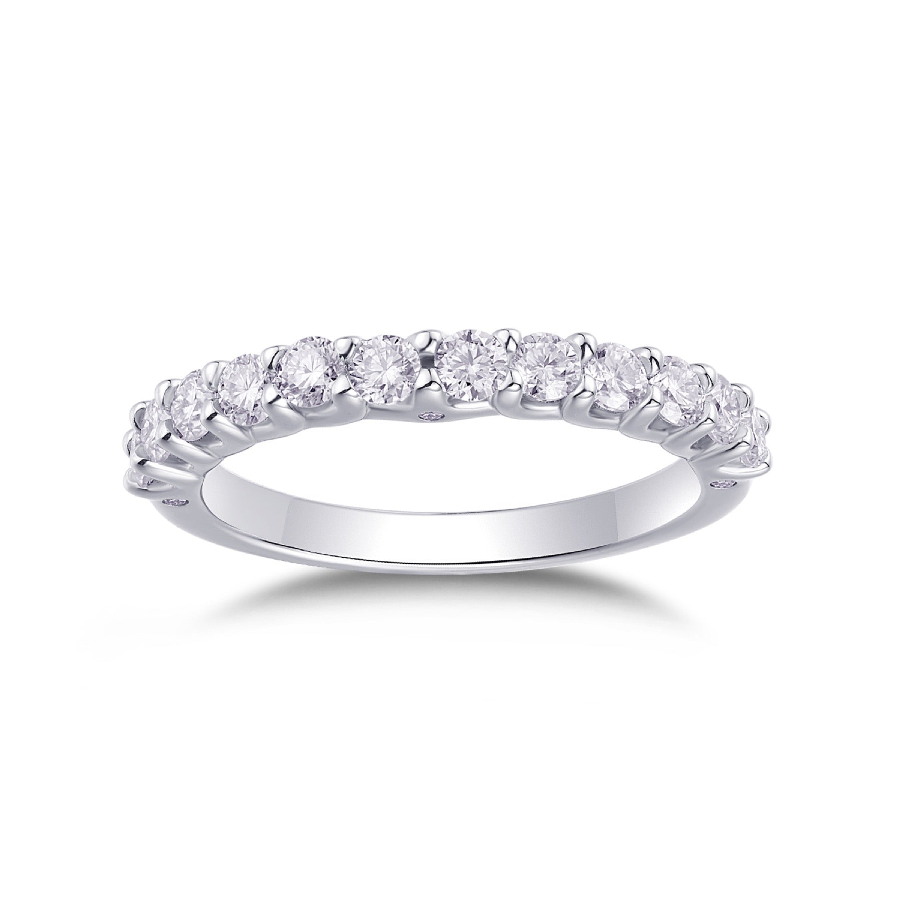 Ray Moissanite Eternity Band Ring in Sterling Silver