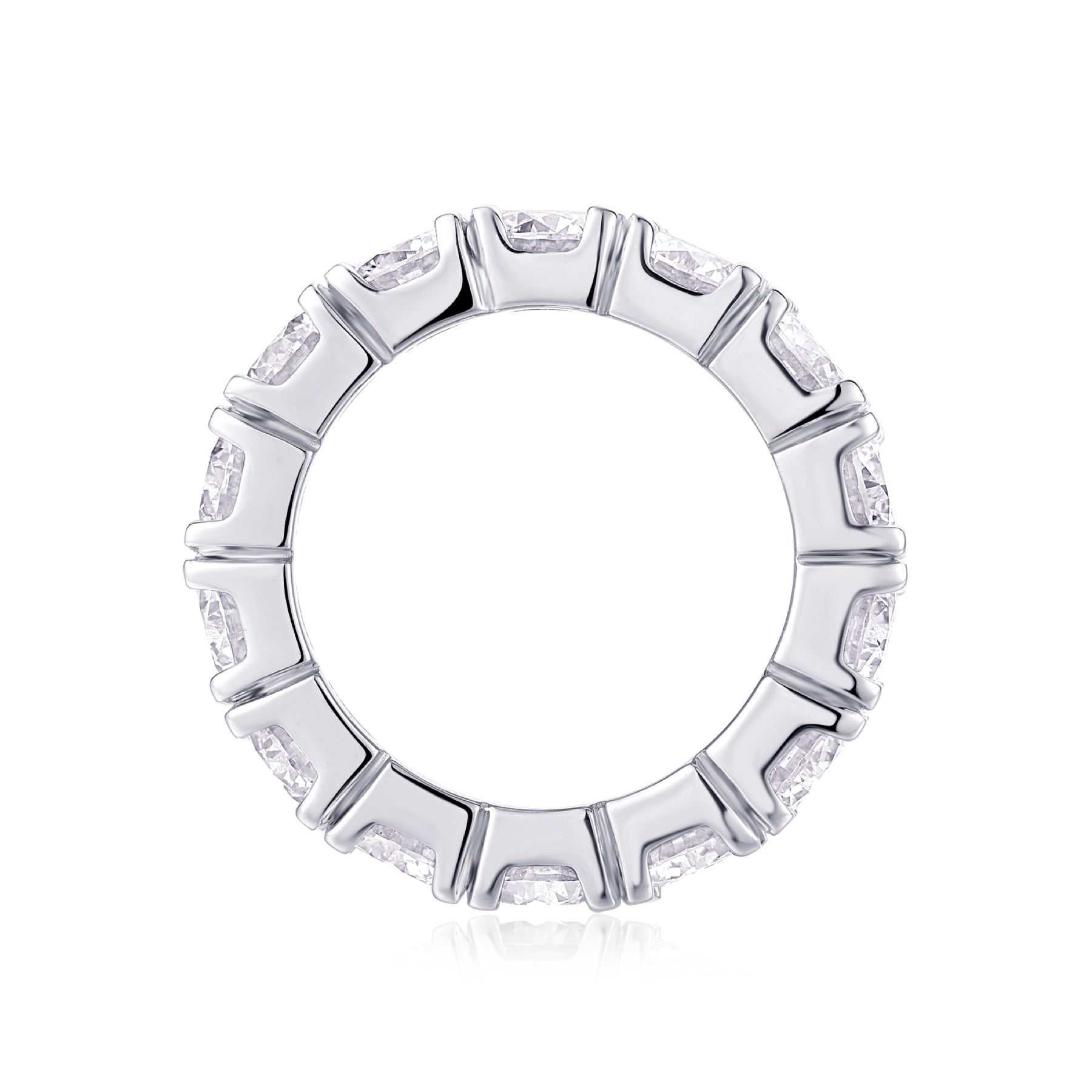 Ray Moissanite Eternity Band Ring in Sterling Silver