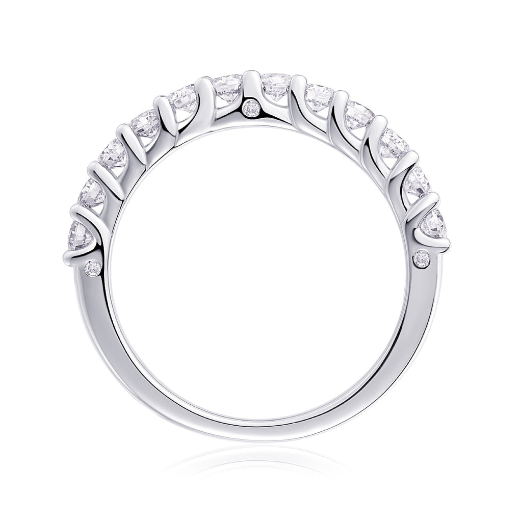 Ray Moissanite Eternity Band Ring in Sterling Silver