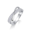 Weave Moissanite Band Ring in Sterling Silver