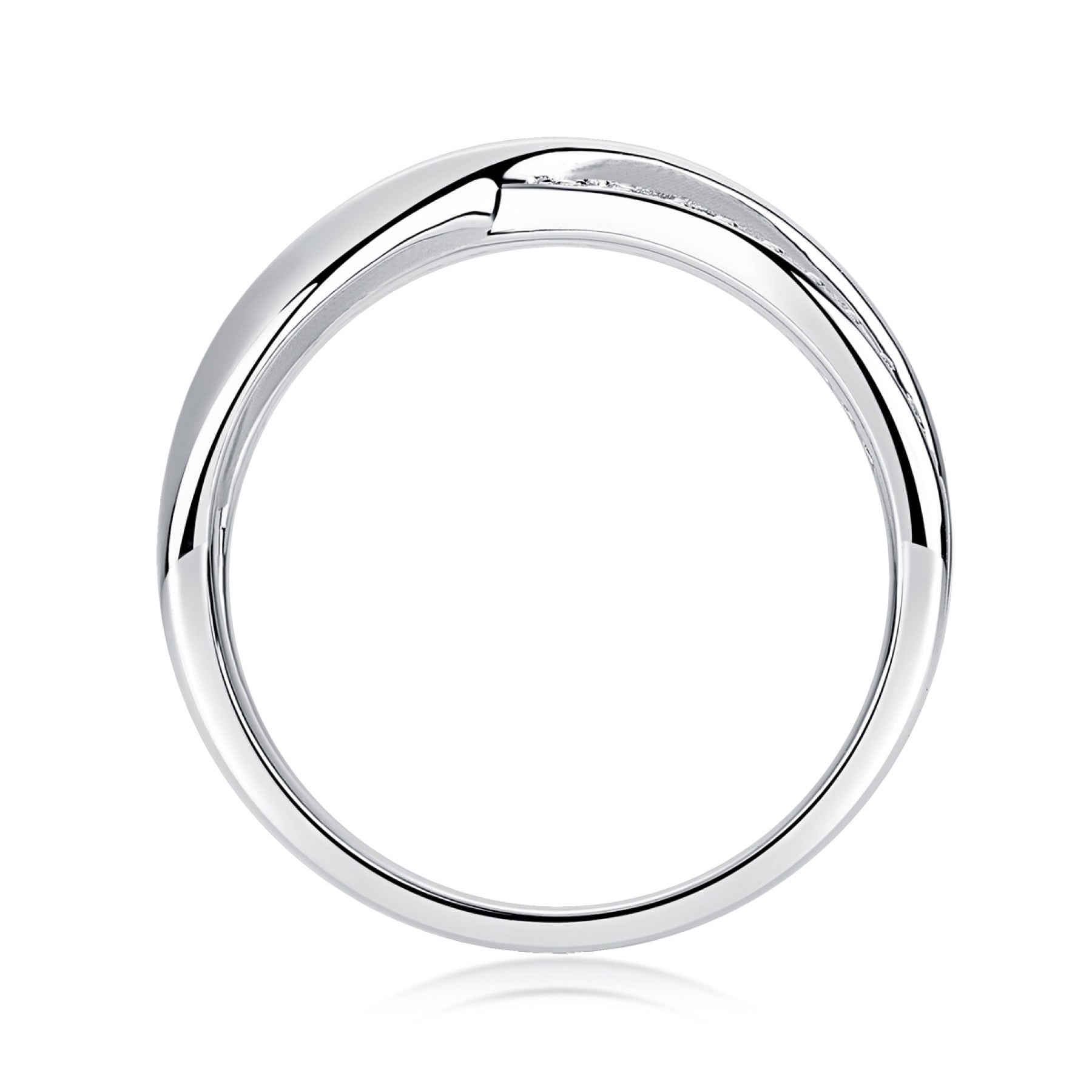 Weave Moissanite Band Ring in Sterling Silver