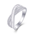 Confluence Moissanite Band Ring in Sterling Silver