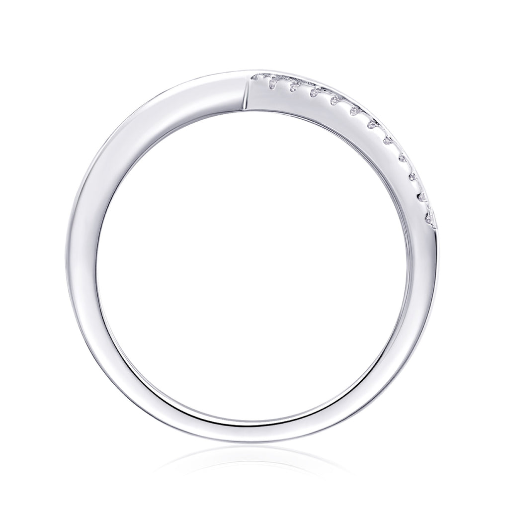 Confluence Moissanite Band Ring in Sterling Silver
