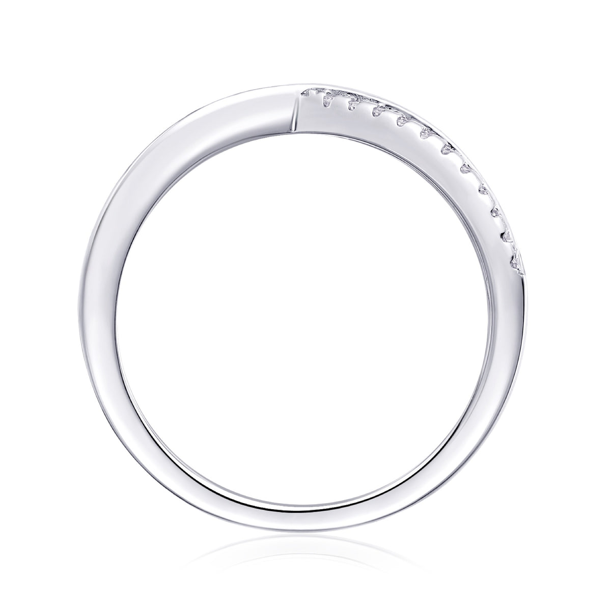 Confluence Moissanite Band Ring in Sterling Silver