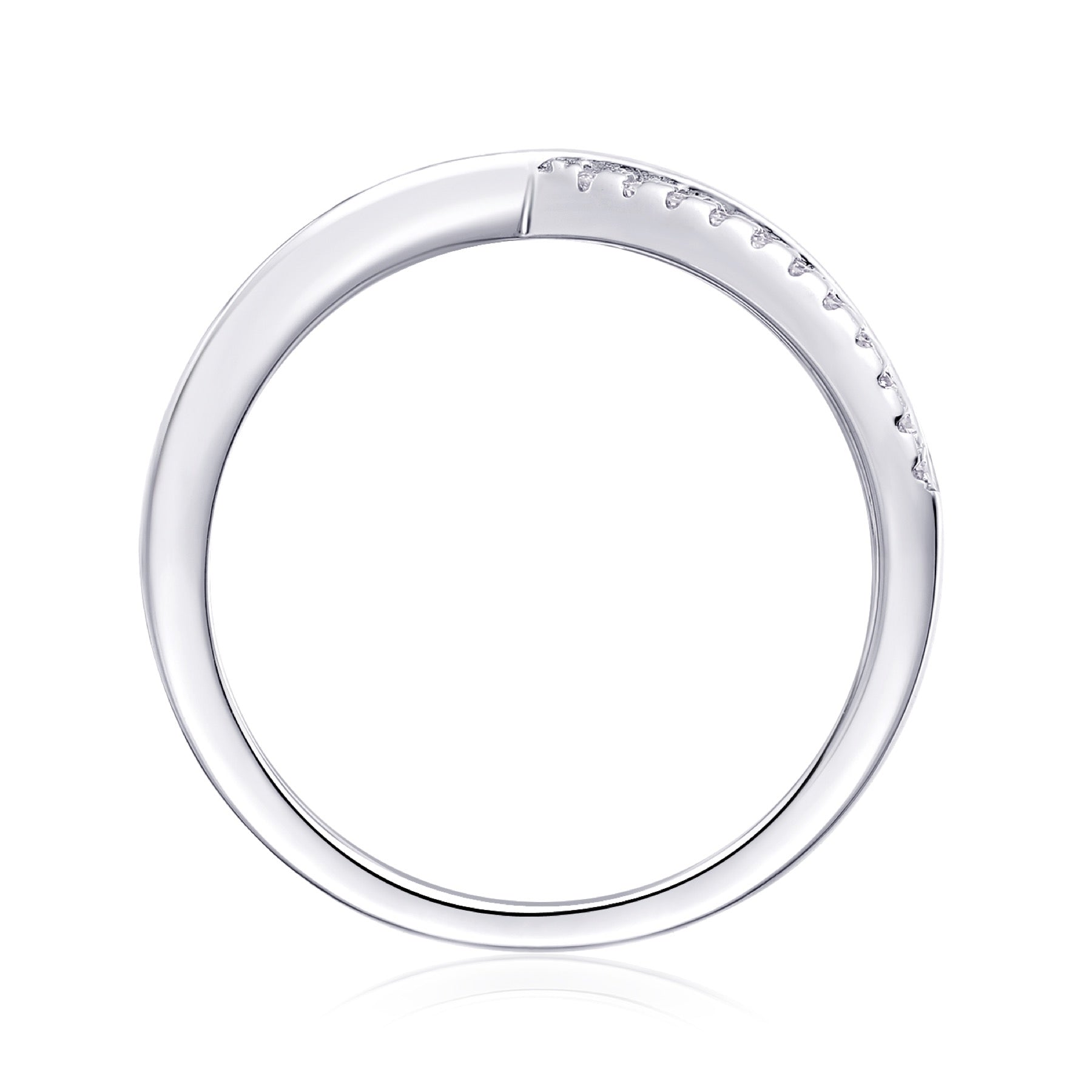 Confluence Moissanite Band Ring in Sterling Silver