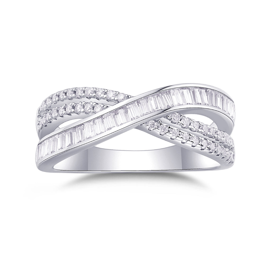 Confluence Moissanite Band Ring in Sterling Silver