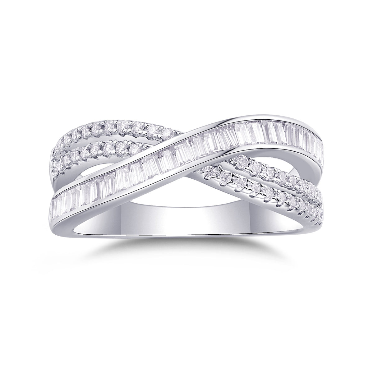 Confluence Moissanite Band Ring in Sterling Silver