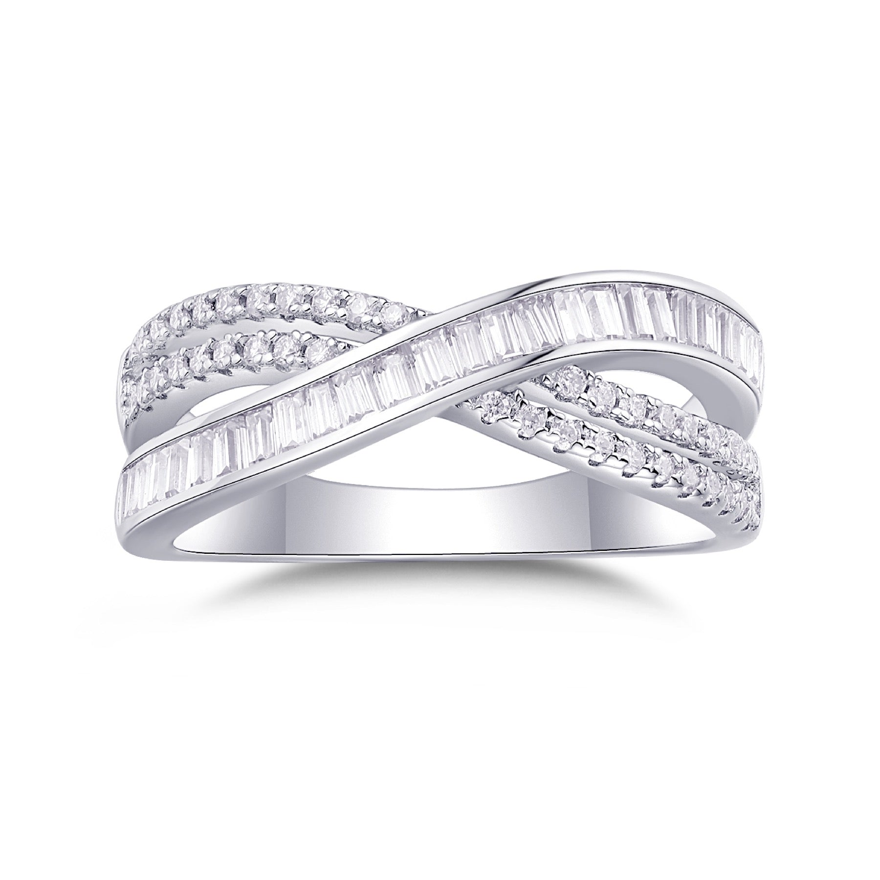 Confluence Moissanite Band Ring in Sterling Silver