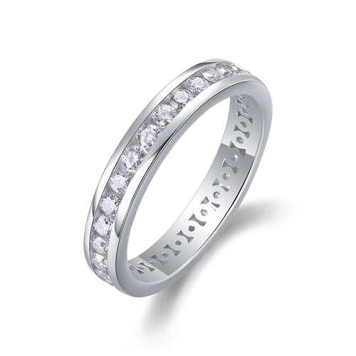 Circuit Moissanite Eternity Band Ring in Sterling Silver