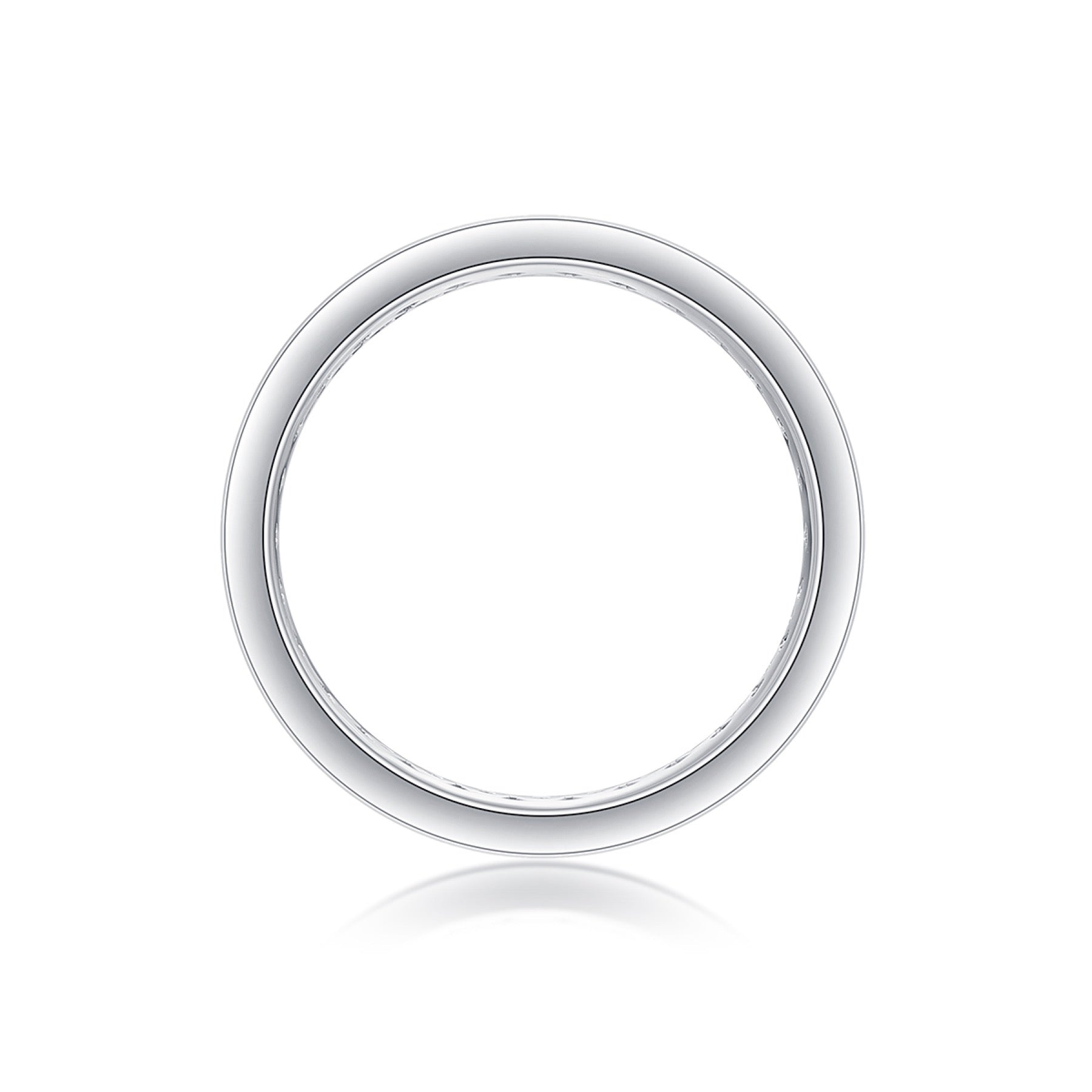 Circuit Moissanite Eternity Band Ring in Sterling Silver