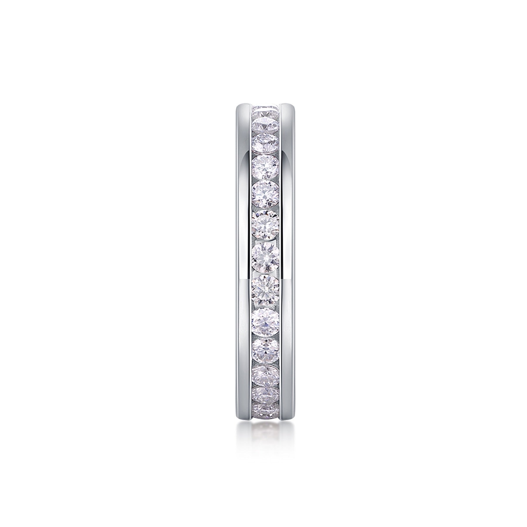Circuit Moissanite Eternity Band Ring in Sterling Silver