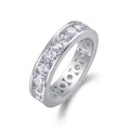 Channel Moissanite Eternity Band Ring in Sterling Silver