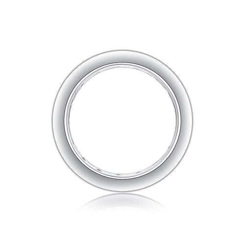 Channel Moissanite Eternity Band Ring in Sterling Silver