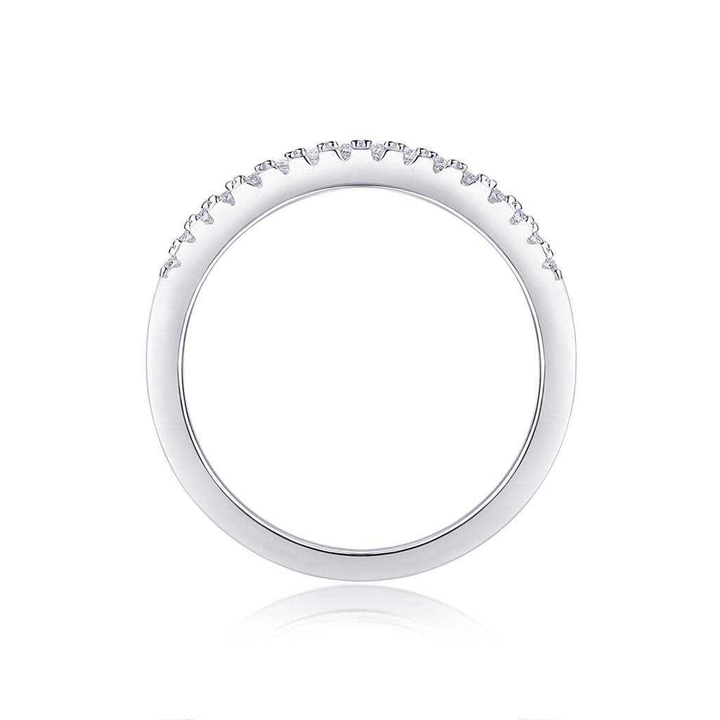 Cradle Moissanite Band Ring in Sterling Silver