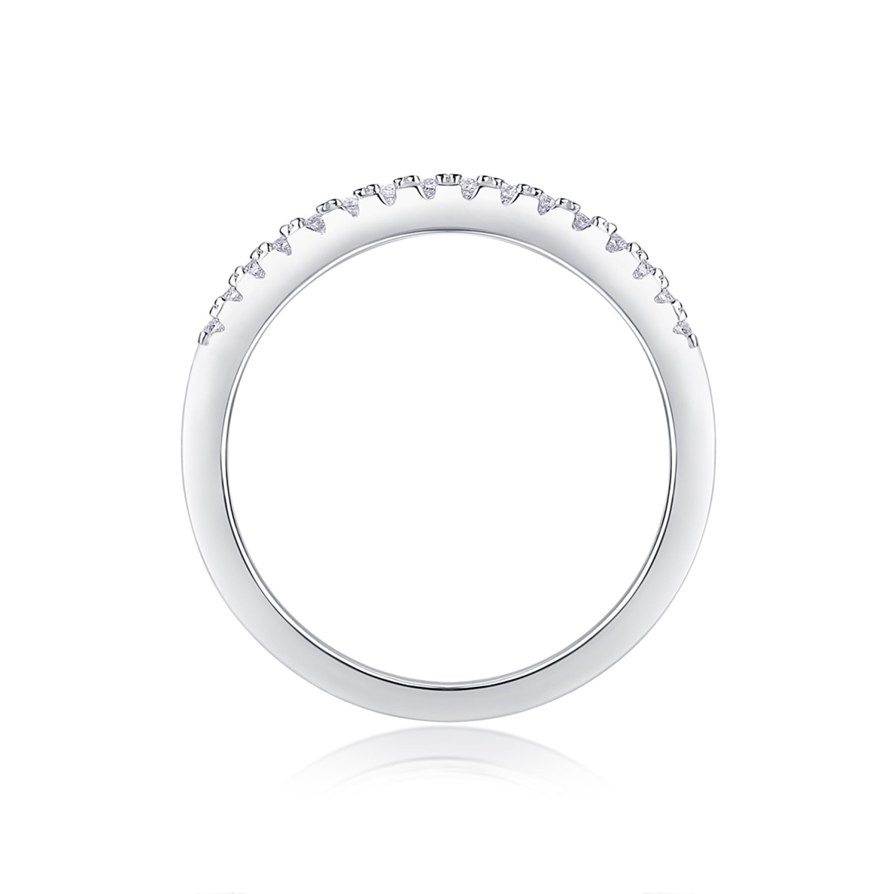 Cradle Moissanite Band Ring in Sterling Silver