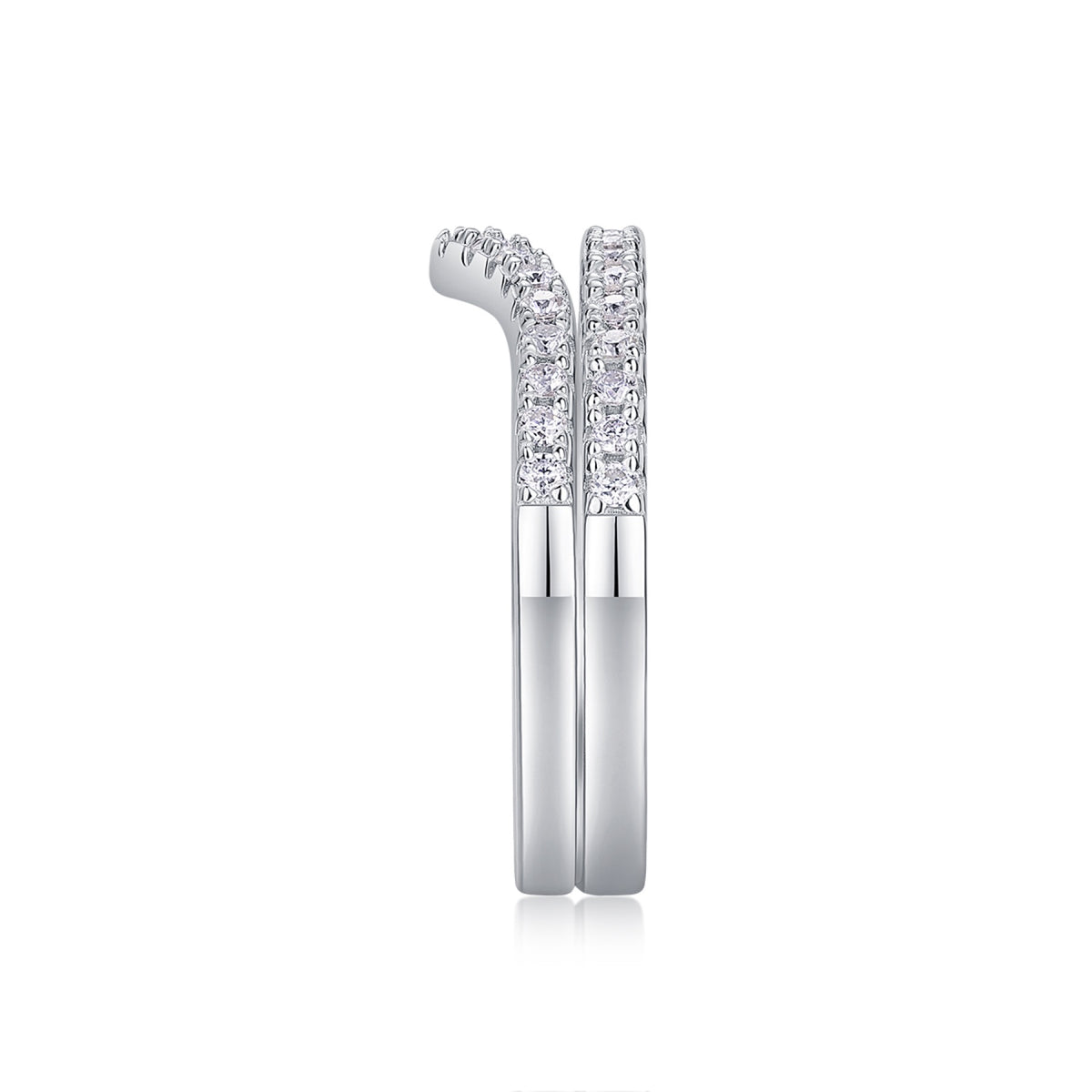 Cradle Moissanite Band Ring in Sterling Silver
