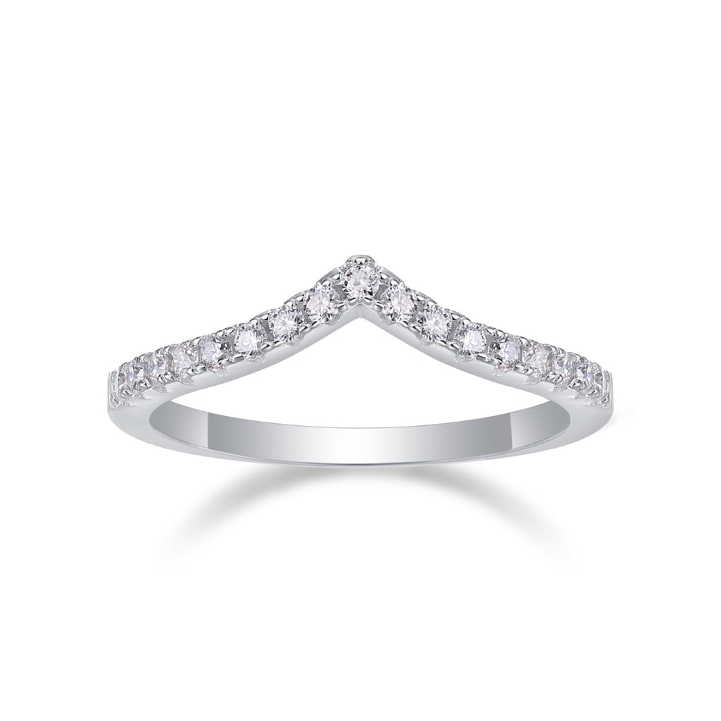 Cradle Moissanite Band Ring in Sterling Silver