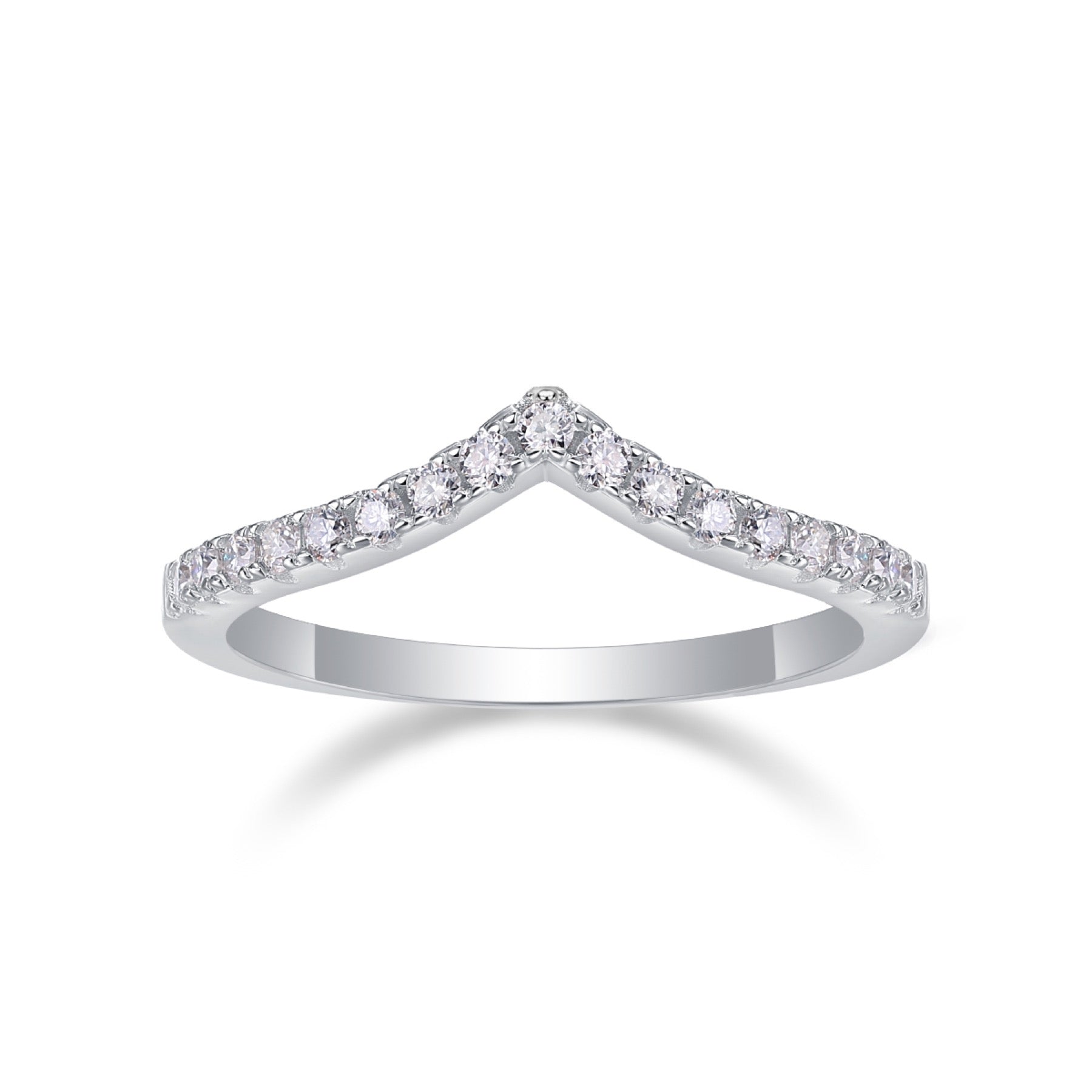 Cradle Moissanite Band Ring in Sterling Silver