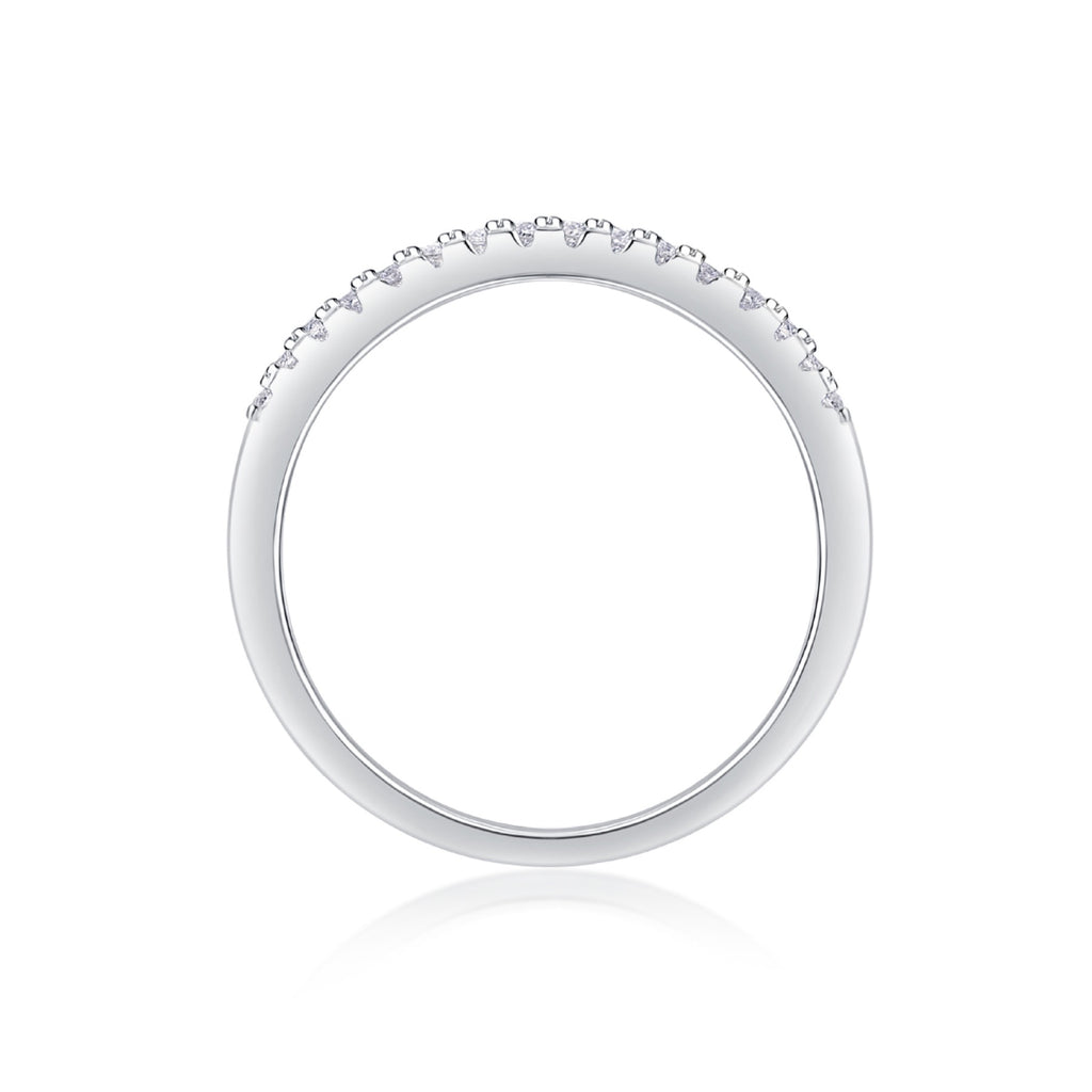 Cradle Moissanite Band Ring in Sterling Silver