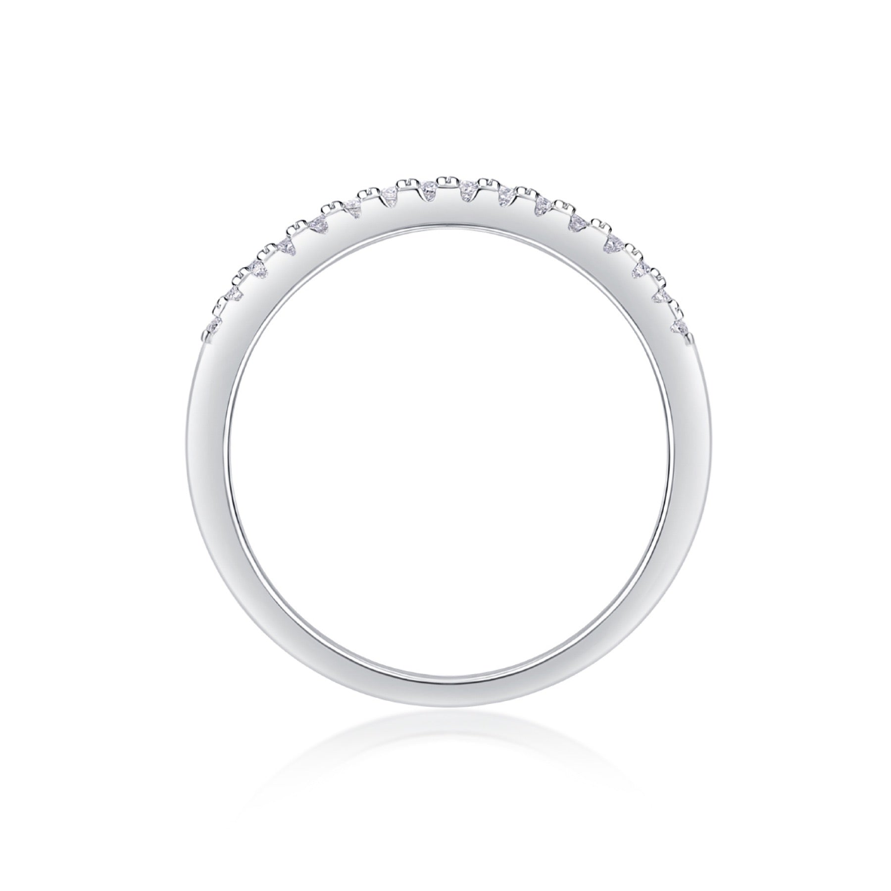 Cradle Moissanite Band Ring in Sterling Silver