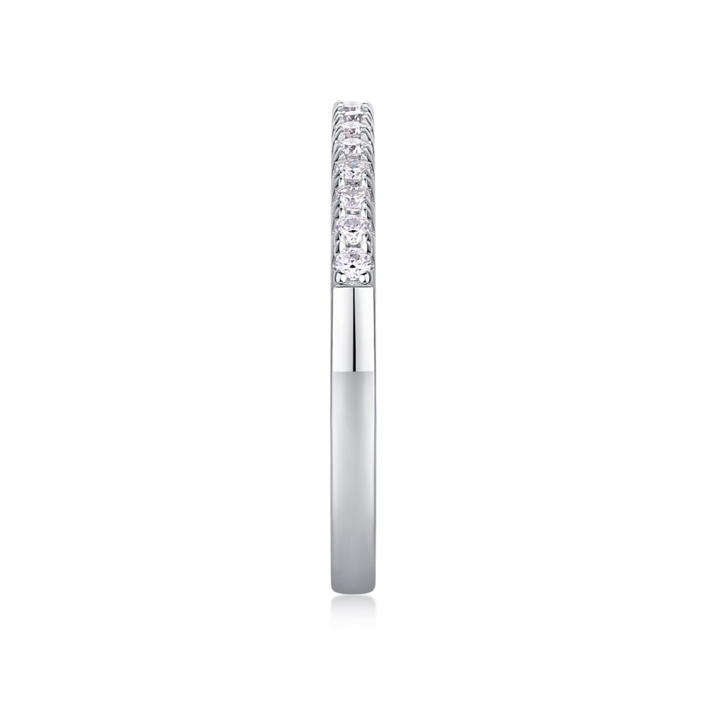 Cradle Moissanite Band Ring in Sterling Silver