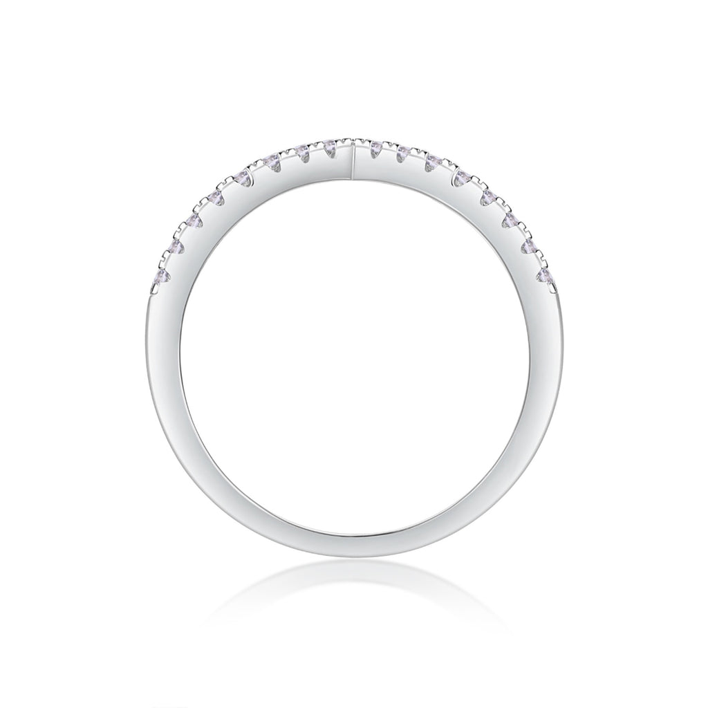 Cradle Moissanite Band Ring in Sterling Silver
