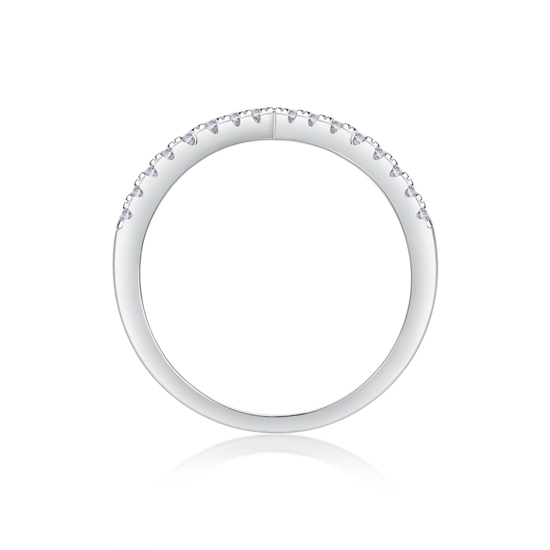 Cradle Moissanite Band Ring in Sterling Silver