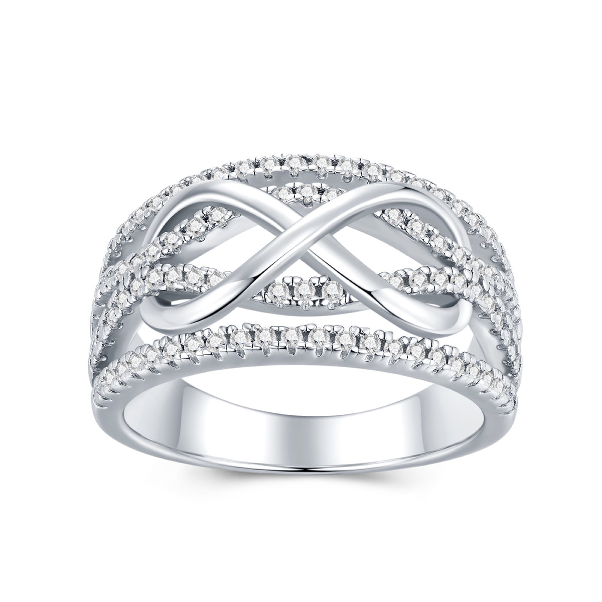 Boundless Moissanite Band Ring in Sterling Silver