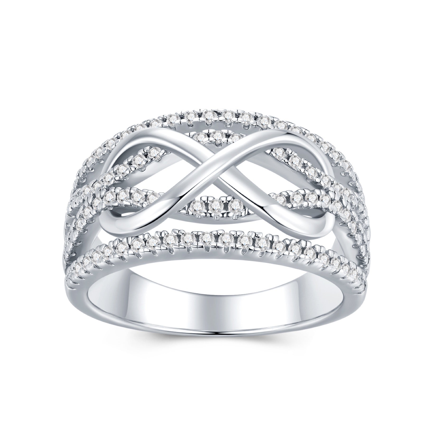 Boundless Moissanite Band Ring in Sterling Silver