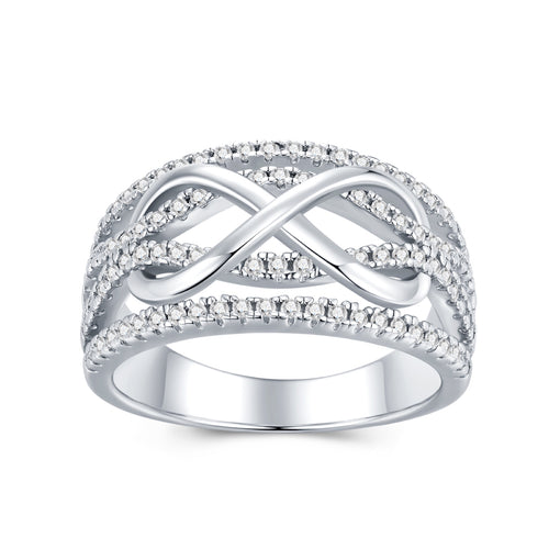 Boundless Moissanite Band Ring in Sterling Silver