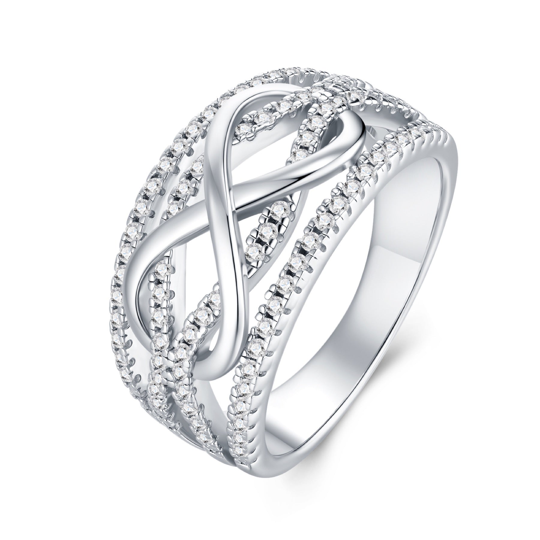 Boundless Moissanite Band Ring in Sterling Silver