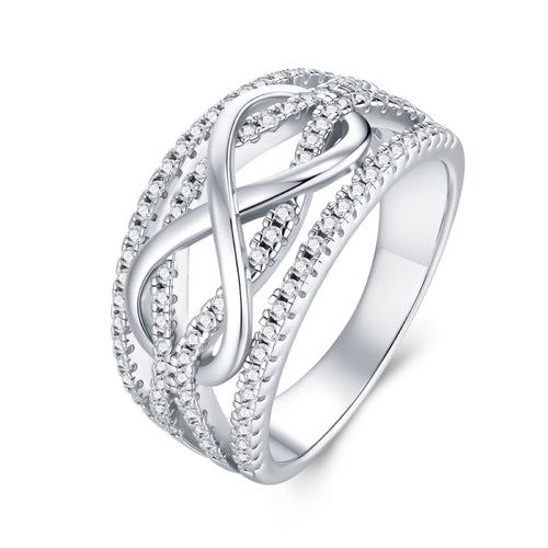 Boundless Moissanite Band Ring in Sterling Silver