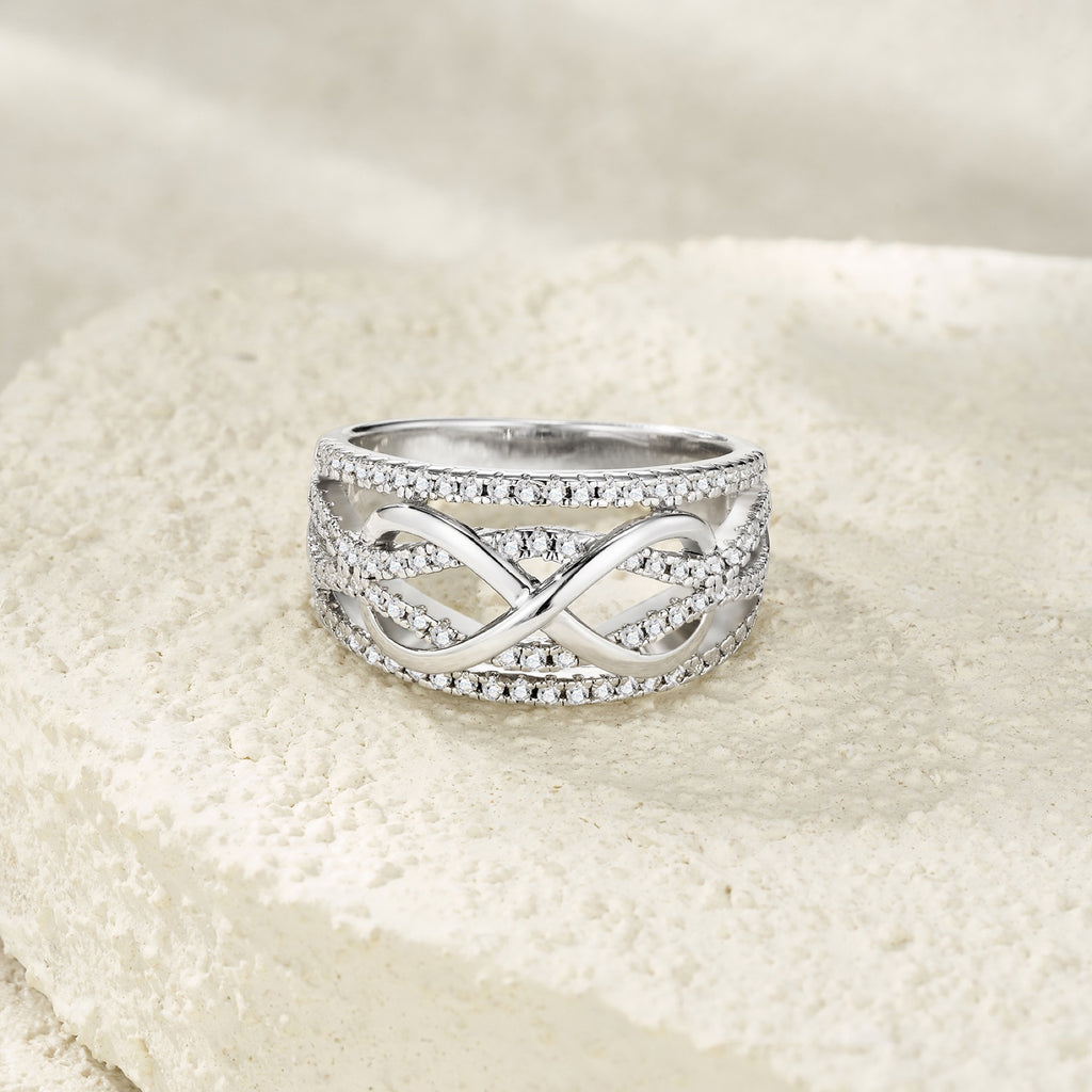 Boundless Moissanite Band Ring in Sterling Silver
