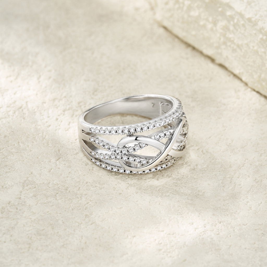 Boundless Moissanite Band Ring in Sterling Silver