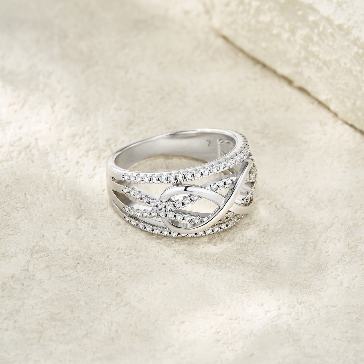 Boundless Moissanite Band Ring in Sterling Silver