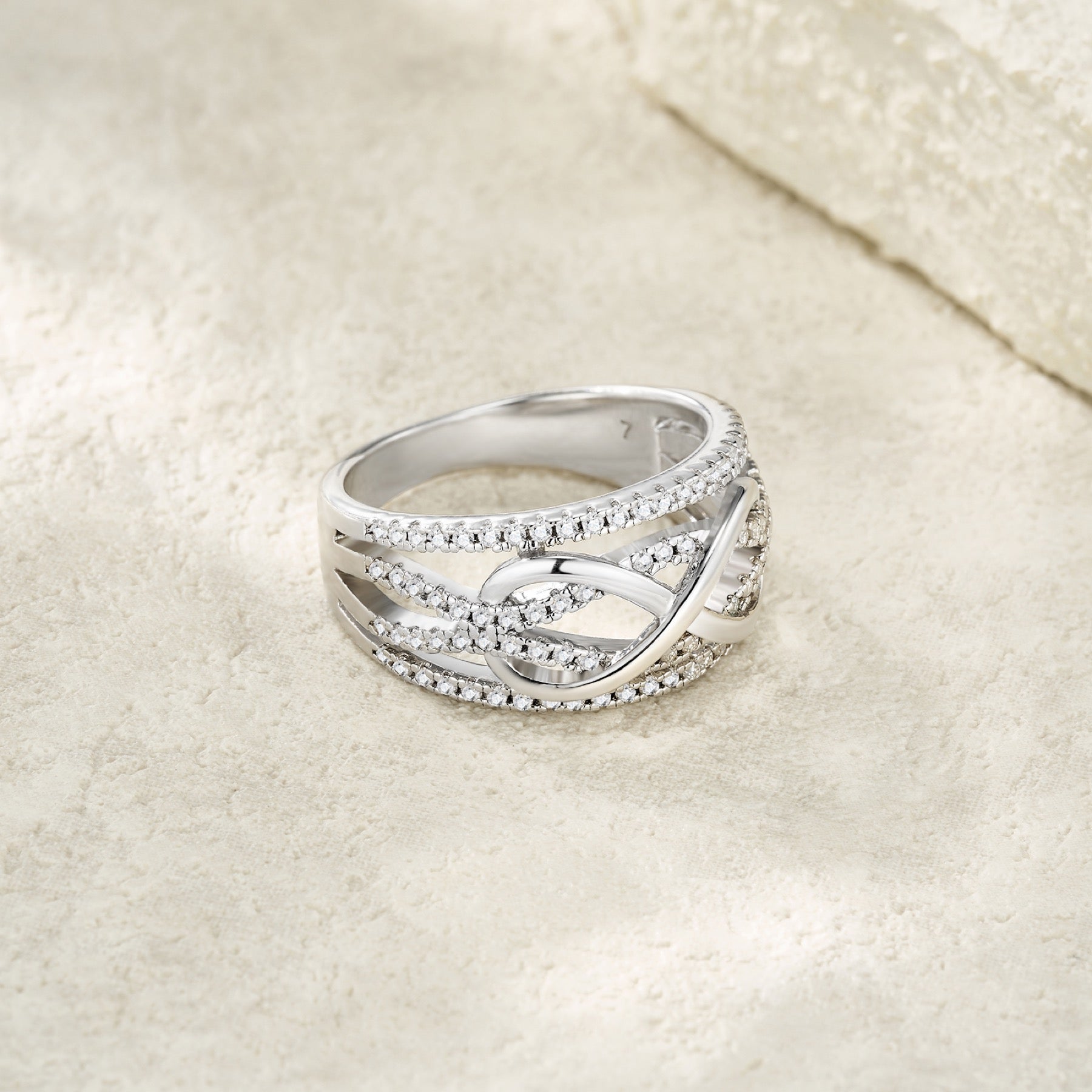 Boundless Moissanite Band Ring in Sterling Silver