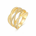 Intreccio Moissanite Band Ring in Gold-Tone Sterling Silver