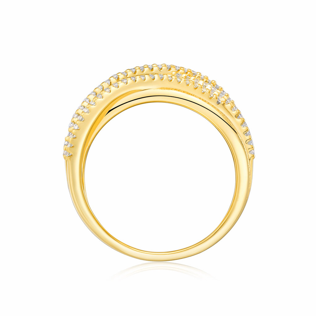 Intreccio Moissanite Band Ring in Gold-Tone Sterling Silver