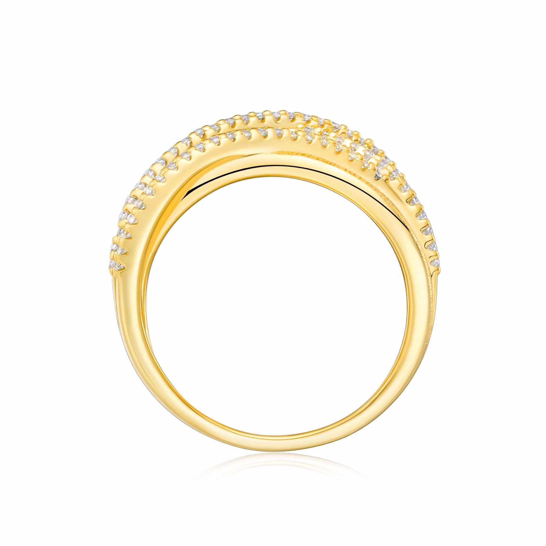 Intreccio Moissanite Band Ring in Gold-Tone Sterling Silver