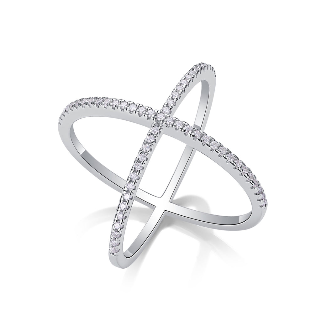 Axis Moissanite Band Ring in Sterling Silver