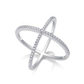 Axis Moissanite Band Ring in Sterling Silver
