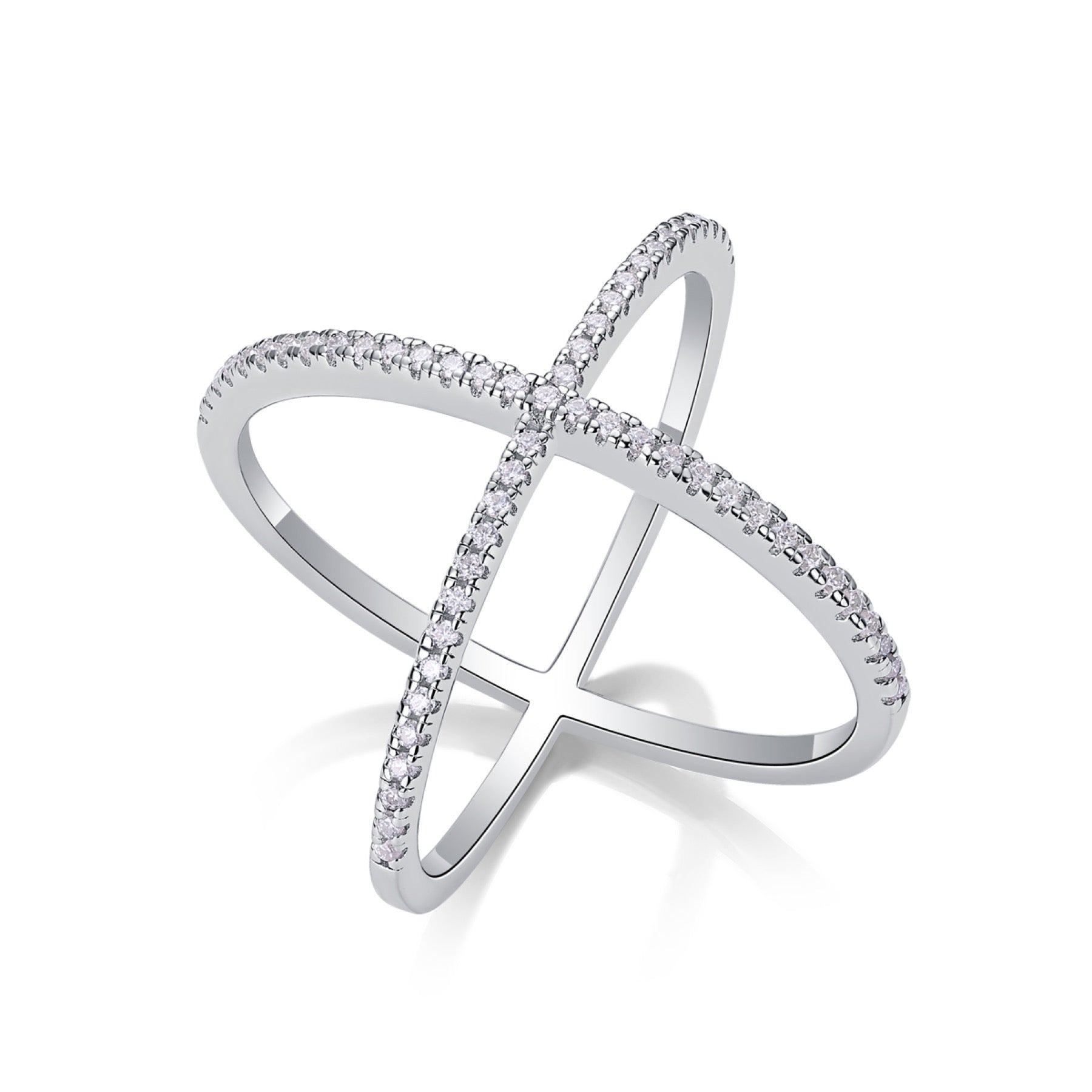 Axis Moissanite Band Ring in Sterling Silver