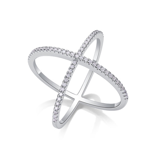 Axis Moissanite Band Ring in Sterling Silver