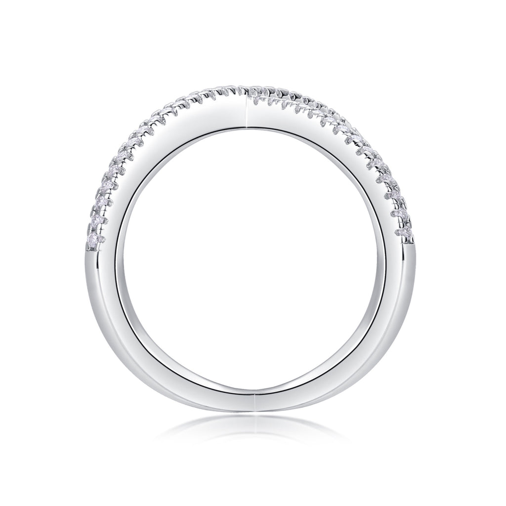 Axis Moissanite Band Ring in Sterling Silver