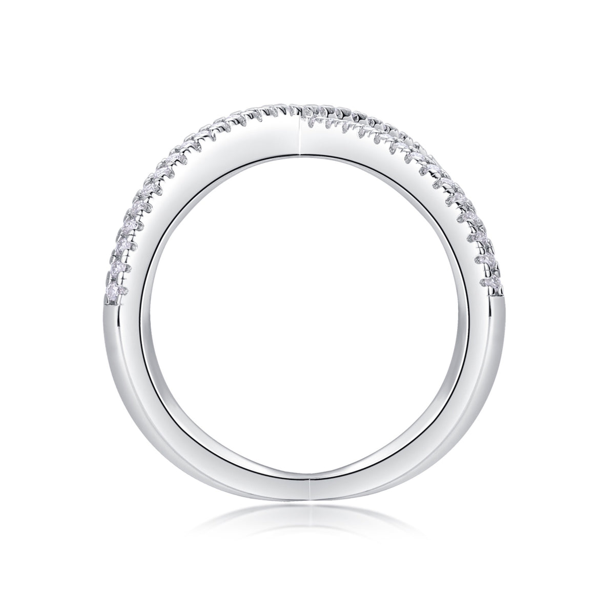 Axis Moissanite Band Ring in Sterling Silver