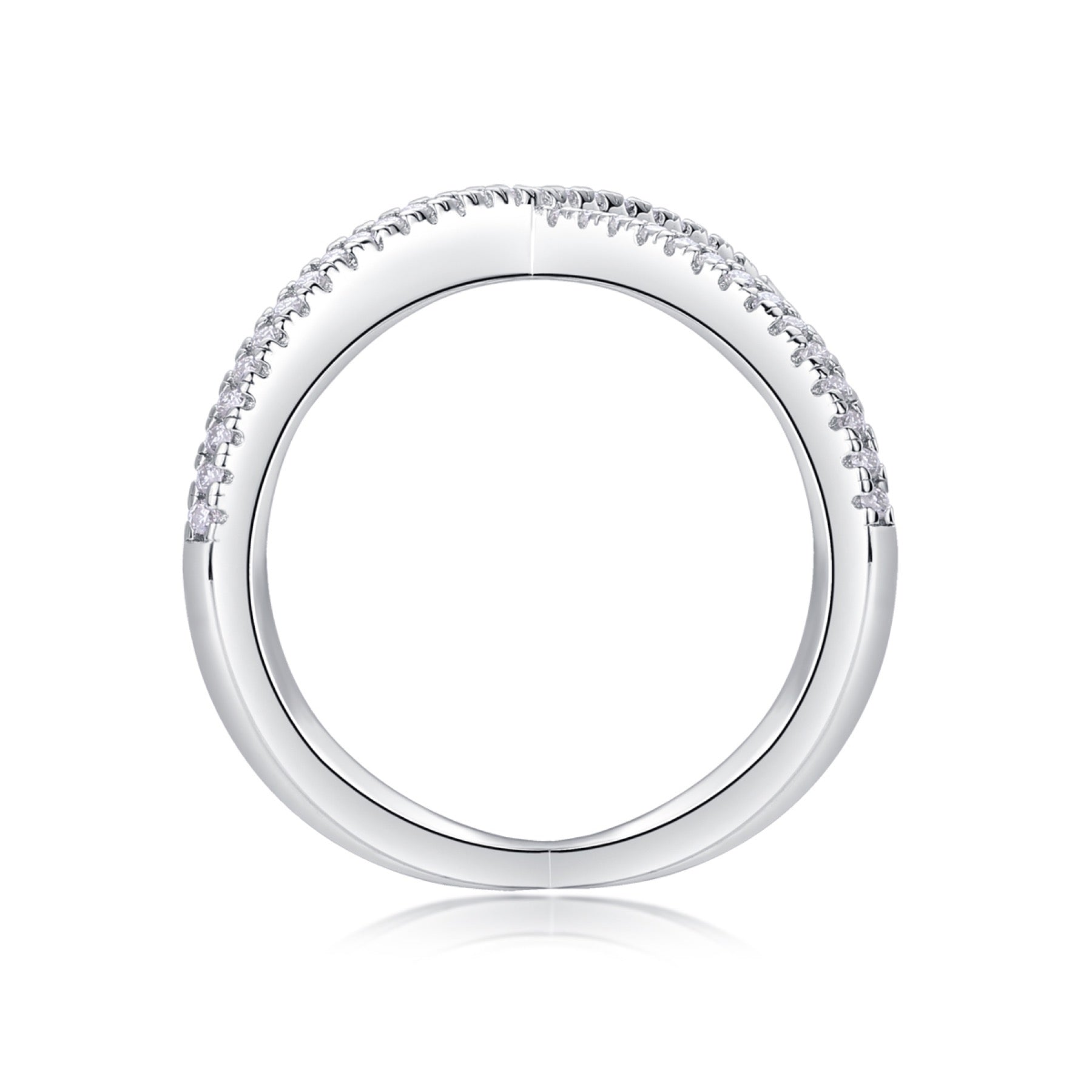 Axis Moissanite Band Ring in Sterling Silver