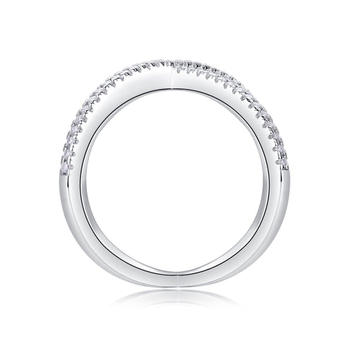 Axis Moissanite Band Ring in Sterling Silver