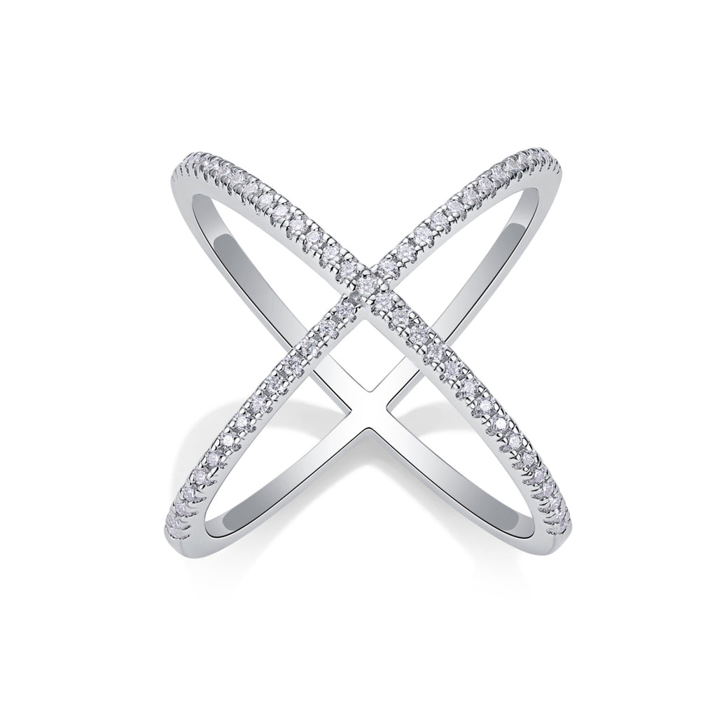 Axis Moissanite Band Ring in Sterling Silver