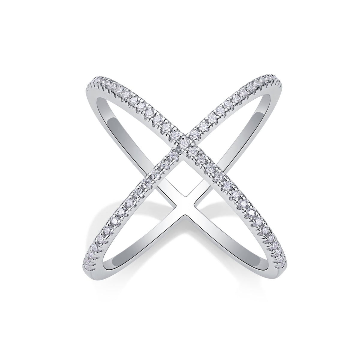 Axis Moissanite Band Ring in Sterling Silver