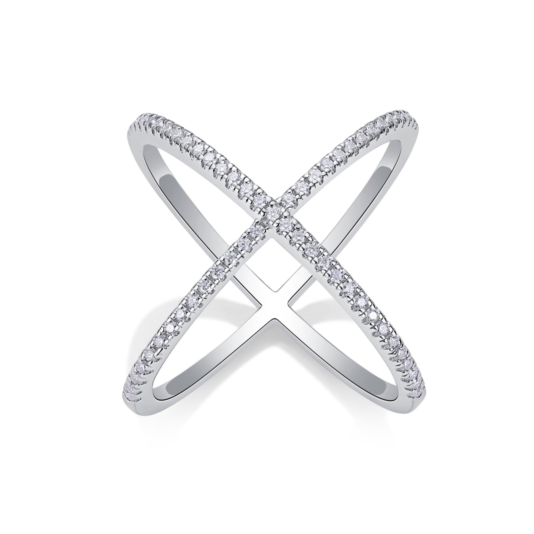 Axis Moissanite Band Ring in Sterling Silver